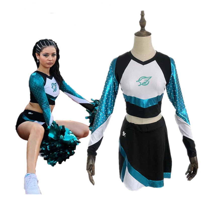 Euphoria Maddy Cheerleader long sleeve skirt Uniform Cosplay Costume